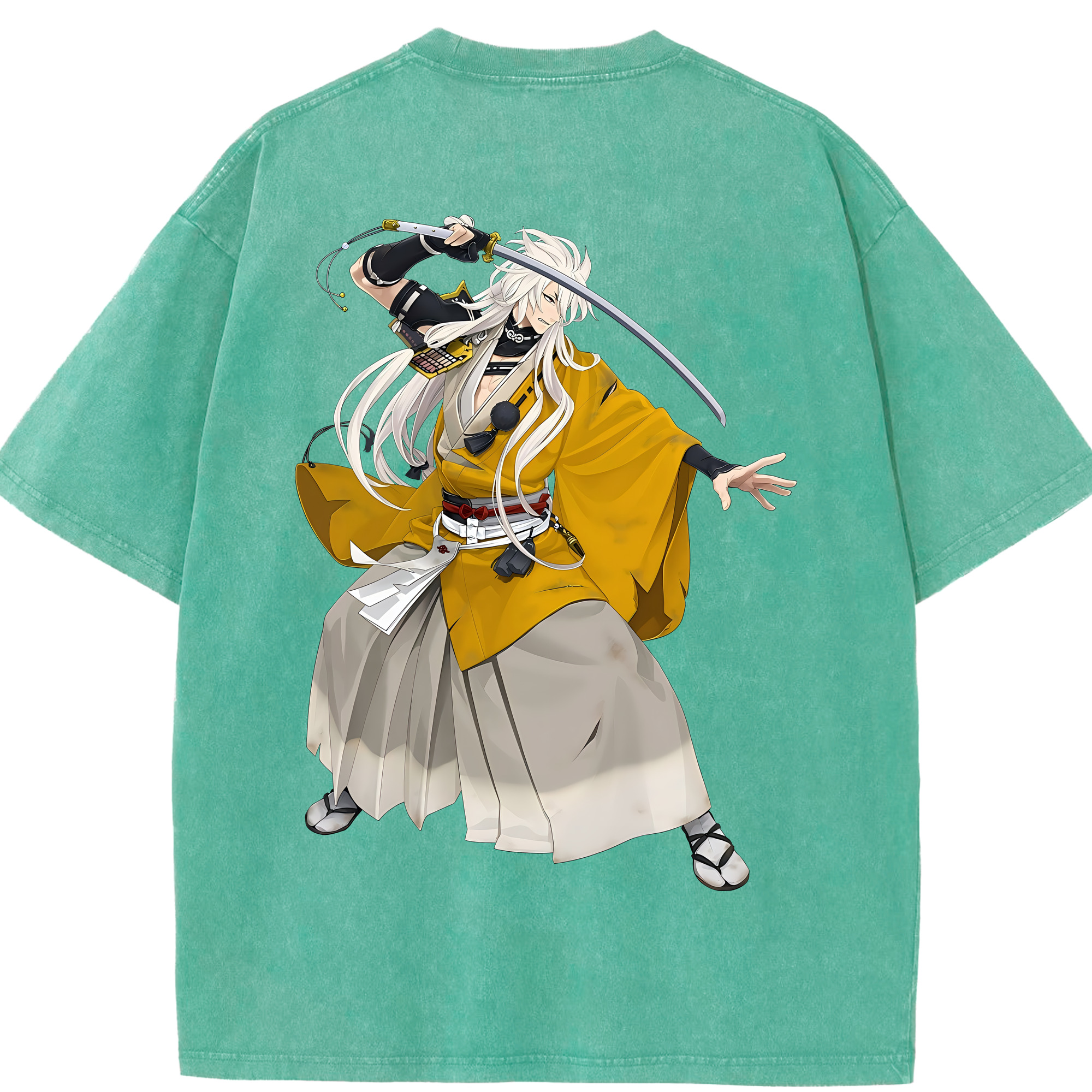 （画像用） 刀剣乱舞 Touken Ranbu 綿100% ヴィンテージ風 半袖Tシャツ（背面プリント）